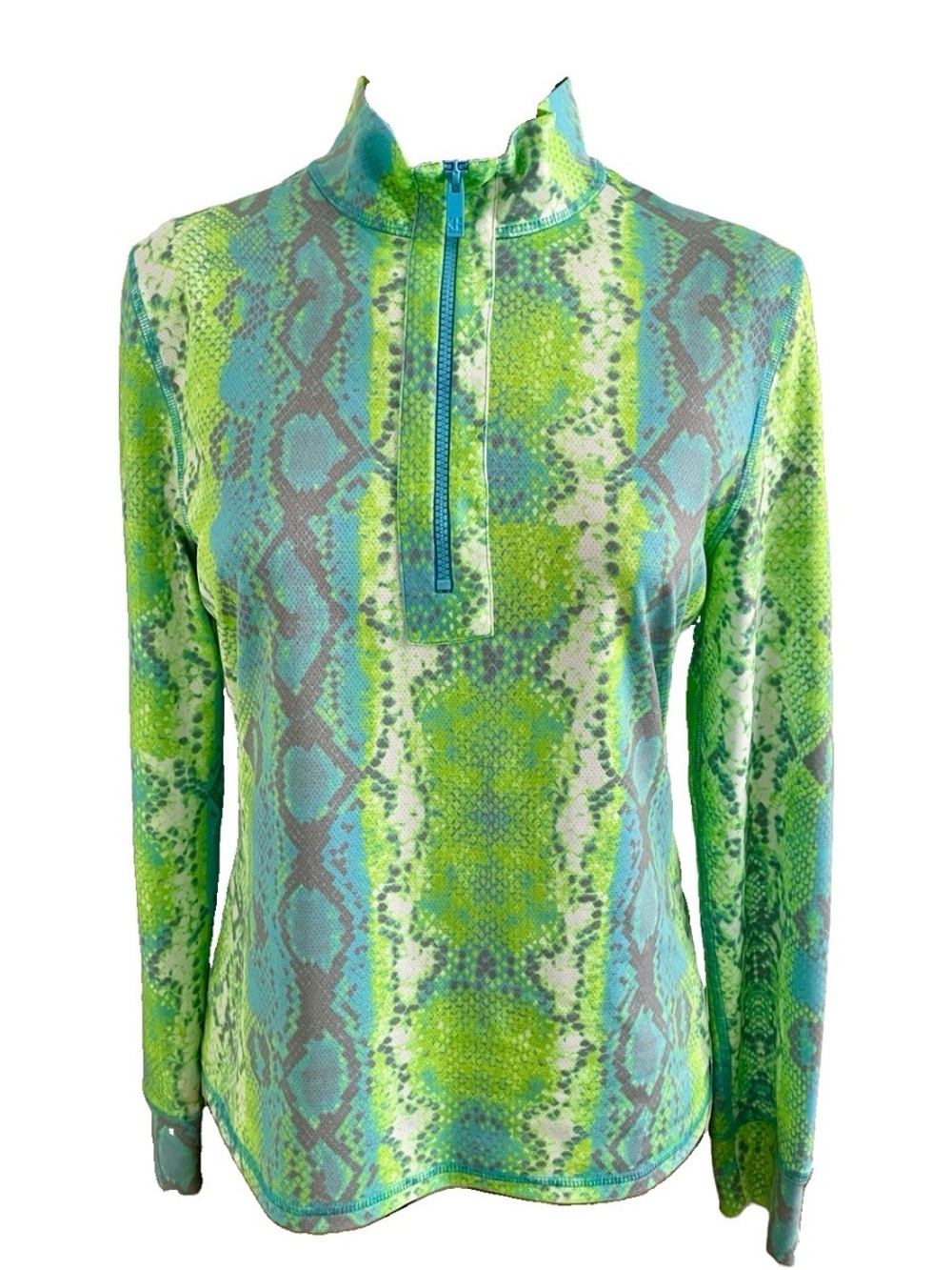 KEVAN HALL SPORT Colorful SNAKESKIN Print Athletic / Athleisure JACKET Size M